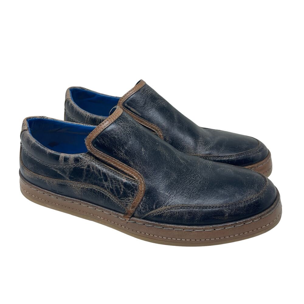 Bed Stu Men's Freestyle Leather Loafer Sneaker, Black Lux Tan Rustic 10.5